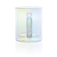 Doppelwandiger Deluxe-Becher aus galvanisiertem Glas transparent
