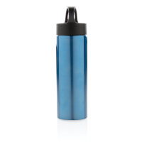 Sport Edelstahlflasche mit Trinkvorrichtung blau