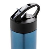 Sport Edelstahlflasche mit Trinkvorrichtung blau